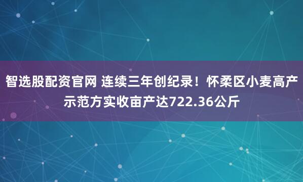智选股配资官网 连续三年创纪录!怀柔区小麦高产示范方实收亩产达722.36公斤